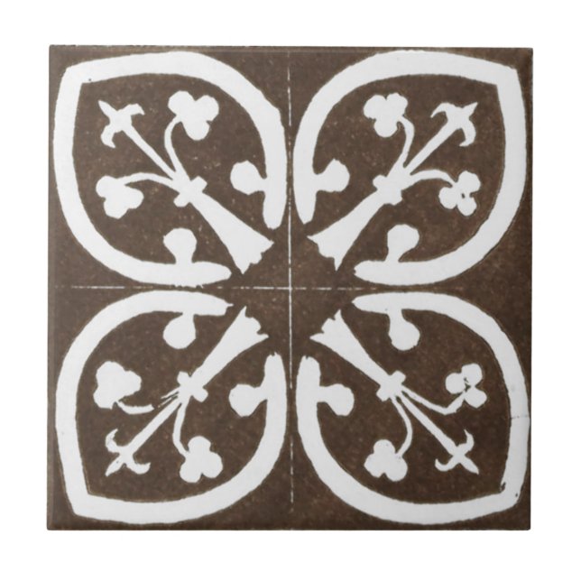 Vintage Irish Ceramic Art Design Black Kakelplatta (Framsidan)
