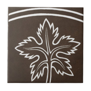 Vintage Irish Ceramic Art Design Black Löv Kakelplatta