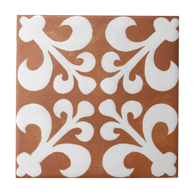 Vintage Irish Ceramic Art Design Red Kakelplatta (Framsidan)