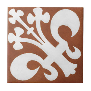 Vintage Irish Ceramic Art Design Red Klöver Kakelplatta