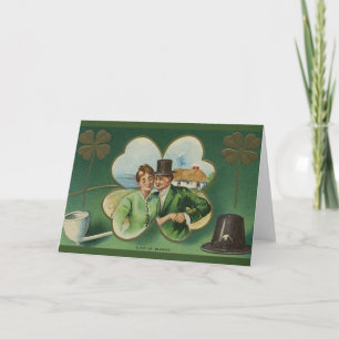 Vintage Irish Couple St. Patrick's Day Card Kort