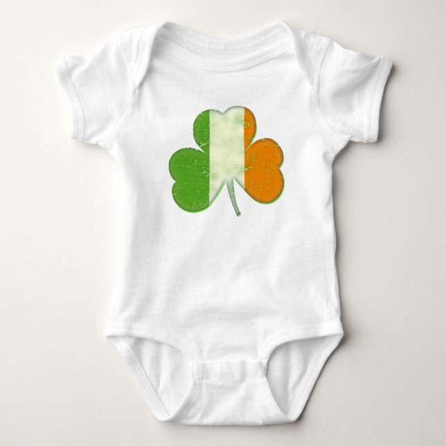 Vintage Irish Flagga Shamrock Tee (Framsida)