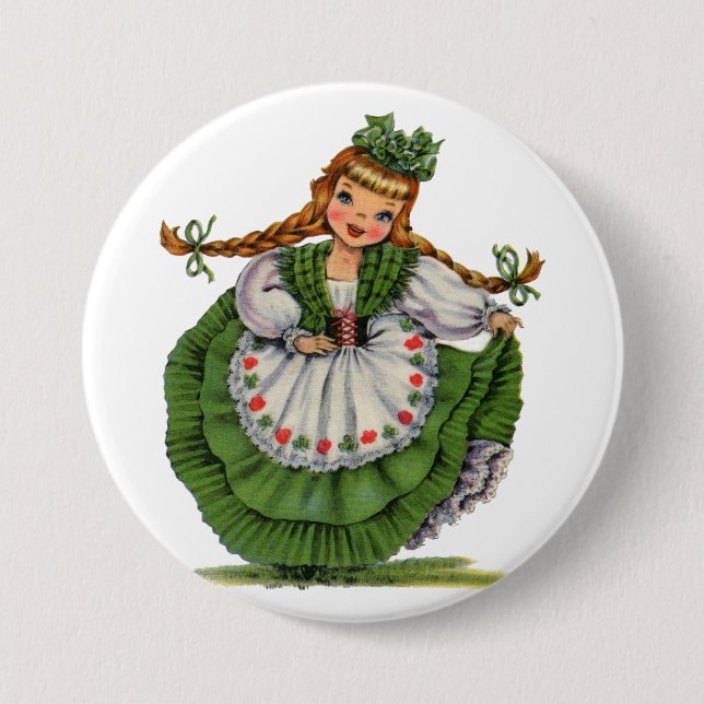 Vintage Irish Girl Knapp (Framsida)