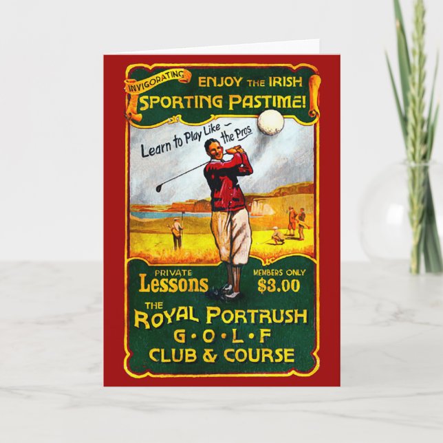 Vintage Irish Golf Card Helgkort (Framsida)