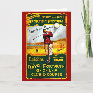 Vintage Irish Golf Card Helgkort