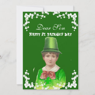 Vintage Irish Hat St. Patrick's Day Son/Grandson Julkort