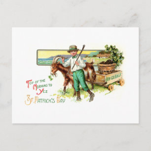 Vintage Irish Lad St. Patrick's Day Hälsning Vykort