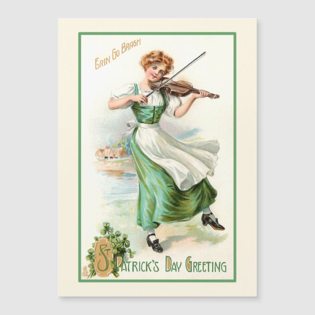 Vintage Irish Lass with Fiddle (Framsida)