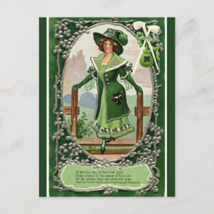 Vintage Irish Maid kommer genom Stil Vykort