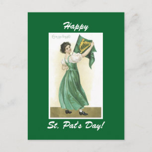 Vintage Irish Miss Postcard Vykort