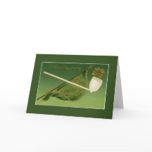 Vintage Irish Pipe and Flagga Greeting Card