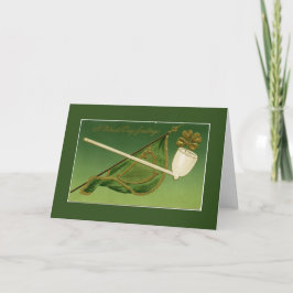 Vintage Irish Pipe and Flagga Greeting Card Kort