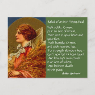 Vintage Irish Poetry St patricks day PC Postcard Vykort