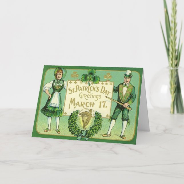 Vintage Irish St patrick's day Kort (Framsida)