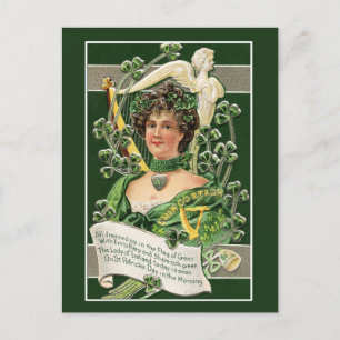 Vintage Irish Women St. Patrick's Day Helg Vykort