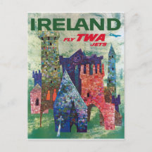 Vintage Irland 1960 Resa affisch vykort