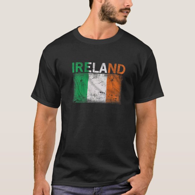 Vintage Irland Flagga Pride Gifts T Shirt (Framsida)
