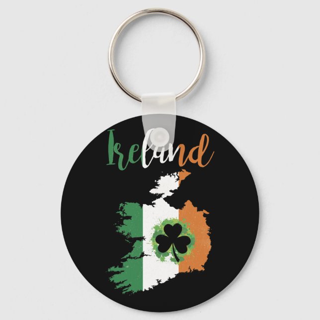 Vintage Irland Irish Flagga St patrick's day Nyckelring (Framsida)