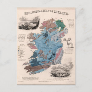 Vintage Irland Irländska historiens Karta Travel Vykort