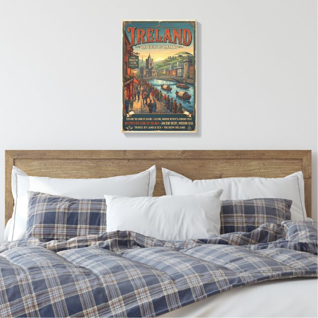 Vintage Irland Resemålningaffisch Canvastryck (Insitu (sovrum))