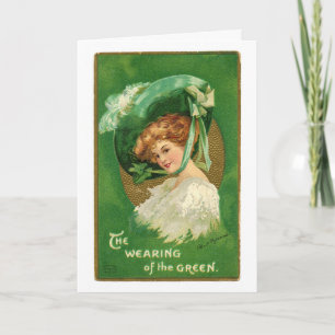 Vintage irländsk dam kort
