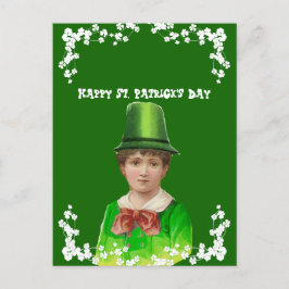 Vintage irländsk hatt St. Patrick's Day Son/Sonson Helg Vykort