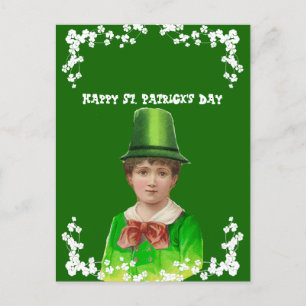 Vintage irländsk hatt St. Patrick's Day Son/Sonson Helg Vykort