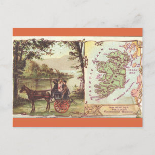 Vintage Irlandskarta Vykort