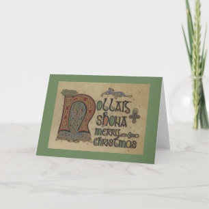 Vintage - Irländskt julhälsningskort Helgkort