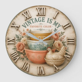 Vintage Is My Favorite Color Farmhouse Mixing Bowl Stor Klocka