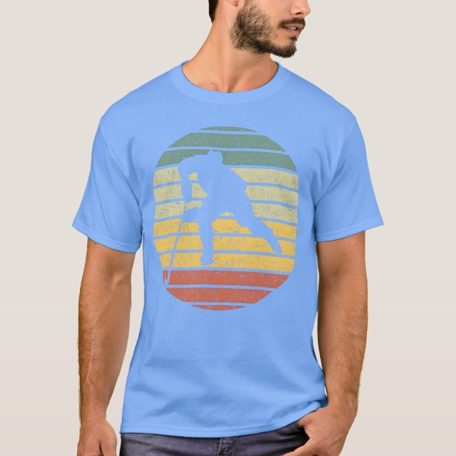 Vintage ishockey Silhuett retro T Shirt (Framsida)