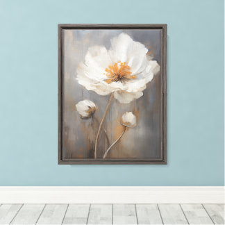 Vintage Island Poppy Stretched Canvas Wall Art