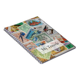 Vintage Island Stamps Resedagbok Anteckningsbok