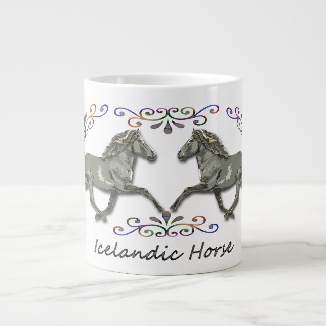 Vintage isländska hästar jumbo mugg (Framsidan)