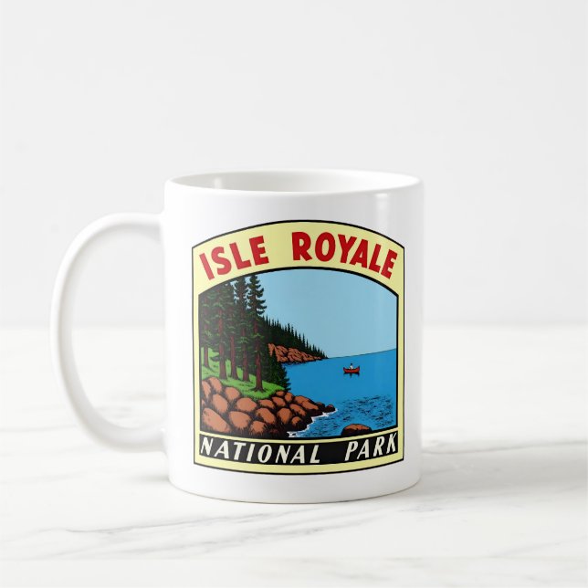 Vintage Isle Royal Nation Park Michigan Kaffemugg (Vänster)