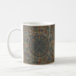 Vintage Islometrisk Geometrisk Mandala & Blommig M Kaffemugg