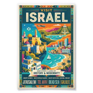 Vintage Israel-resemalj  Fototryck