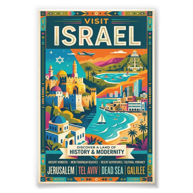 Vintage Israel-resemalj  Fototryck (Framsidan)
