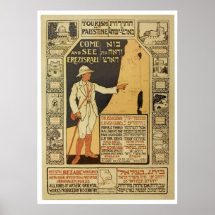 Vintage Israels Palestinska resepost Poster