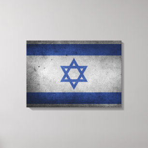 Vintage Israels stressade Flagga Canvastryck
