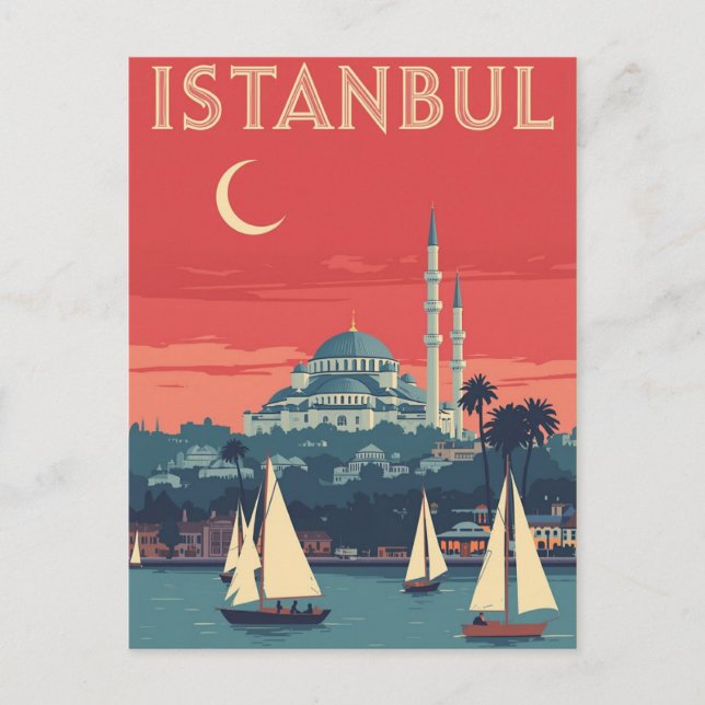 Vintage Istanbul Travel Vykort (Framsida)