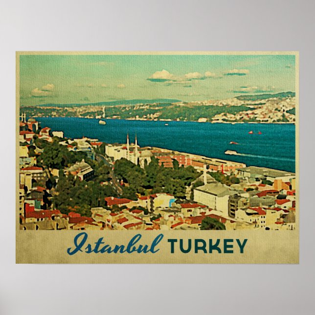 Vintage Istanbul Turkiet Poster (Framsidan)