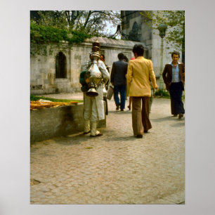 Vintage Istanbul, turkisk kaffesäljare Poster