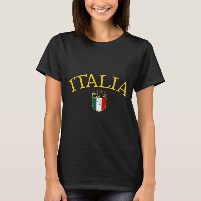 Vintage Italia Fotboll T Shirt  (Framsida)