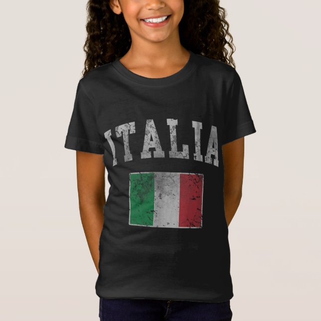 Vintage Italia Italia Flagga Italien Italiano T Shirt (Framsida)