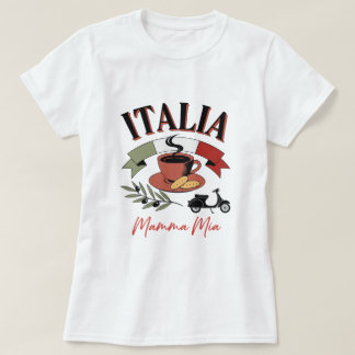 Vintage Italia Kaffe, Retro Scooter & Mamma Mia T Shirt