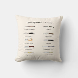 Vintage Italian Knives Pattern Throw Pillow Kudde