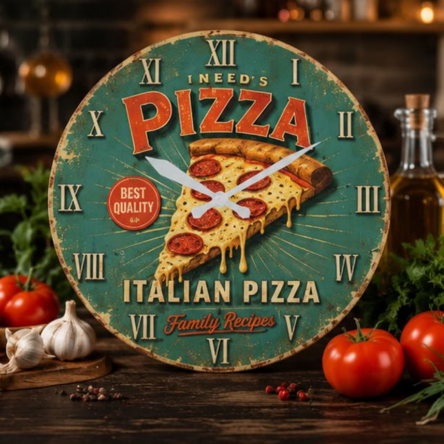 Vintage Italian Pizza Stor Klocka (Skapare uppladdad)