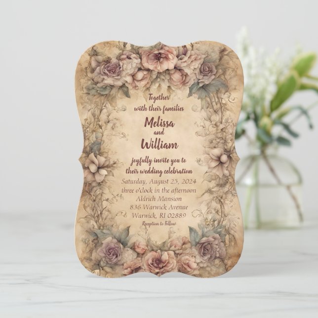 Vintage Italian Wedding Inbjudningar (Stående Fram)