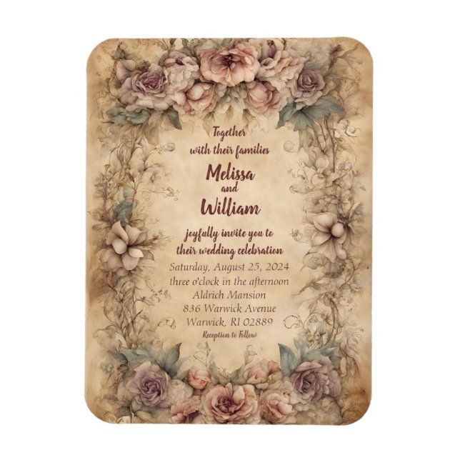 Vintage Italian Wedding Magnet (Vertikal)